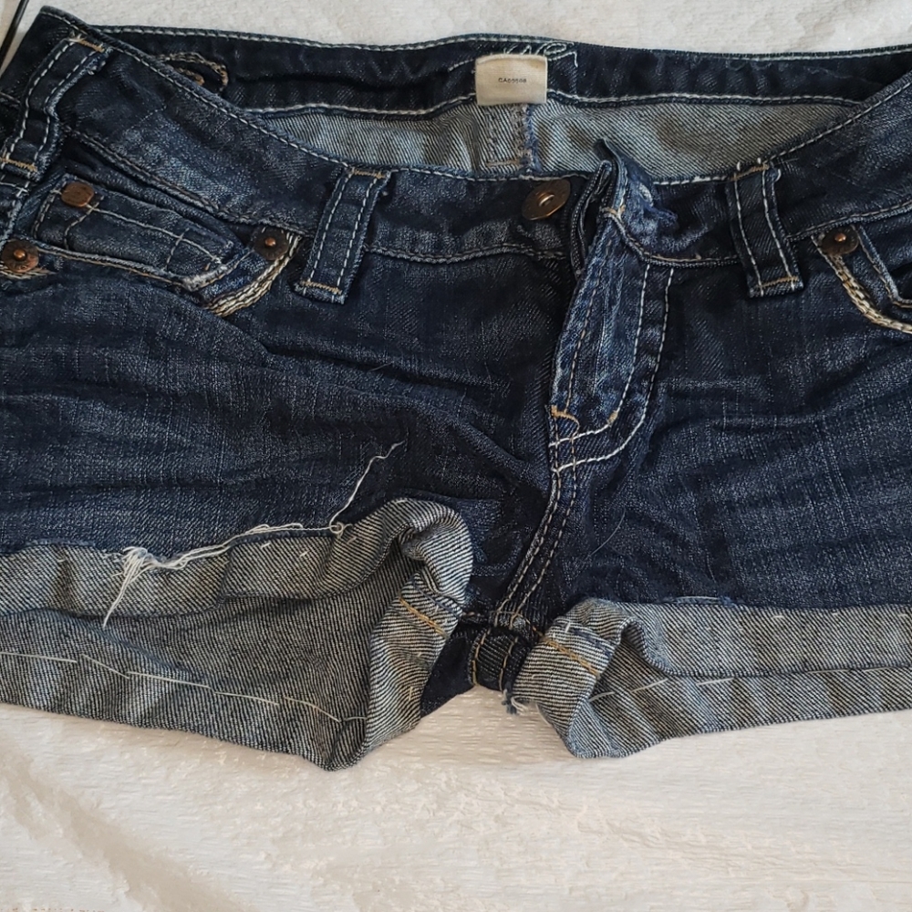 Silver jean shorts